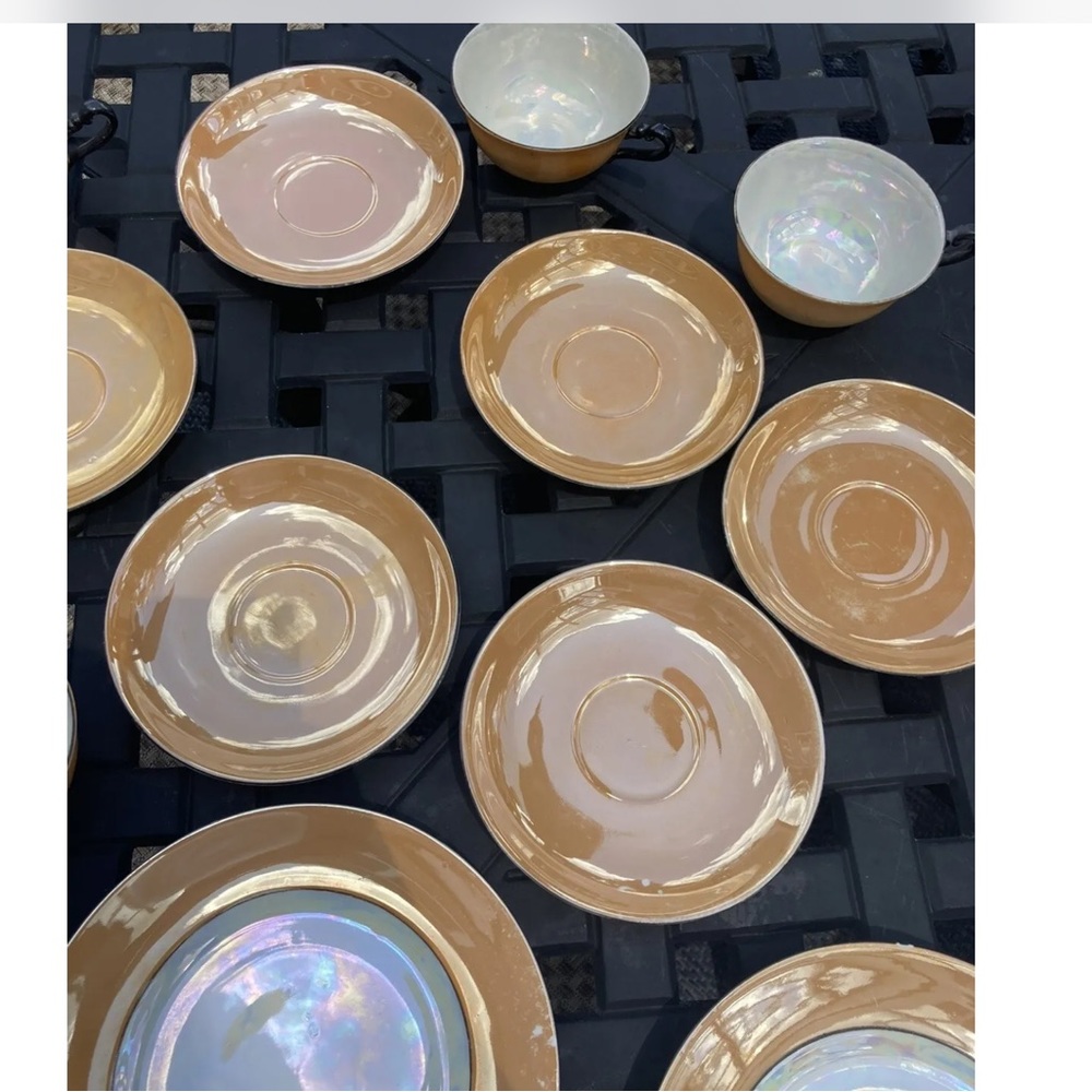 Vintage Phoenix Czech Iridescent Orange China